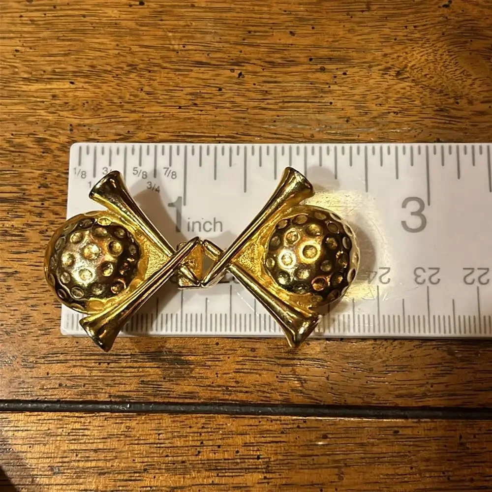 Jeannie 1979 Vintage Golf Ball Tees Gold Tone Ladies Belt Buckle #160